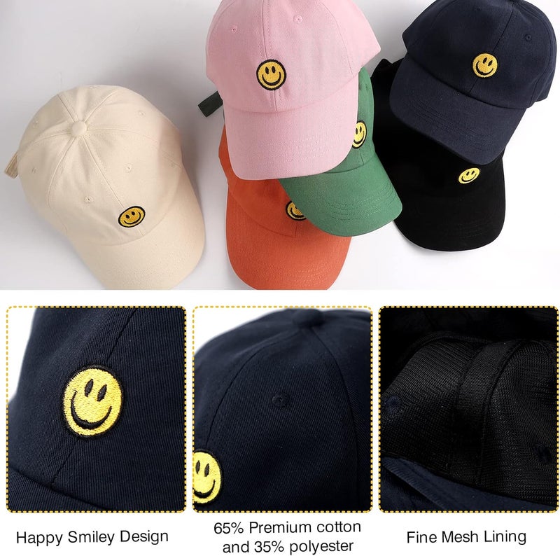 SONMONY Store Smile Face Toddler Baseball Cap Boy Baseball Hats Kids Washed Funny Hats Adjustable Cute Caps for 3-12 Years… - Image 4